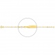 Pulsera infantil con placa recta de oro bicolor de 18 Kt, cadena grano de café de 2 mm