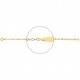 Pulsera infantil con placa redondeada de oro bicolor de 18 Kt, cadena grano de café de 3 mm
