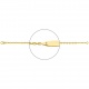 Pulsera infantil con placa redondeada de oro amarillo de 18 Kt, cadena grano de café