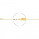 Pulsera infantil con placa con rayos tallados de oro amarillo de 18 Kt, cadena de corazones