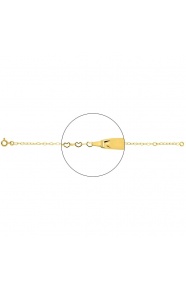 Pulsera infantil con placa con rayos tallados de oro amarillo de 18 Kt, cadena de corazones