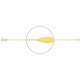 Pulsera infantil con placa ovalada de oro amarillo de 18 Kt, cadena de corazones
