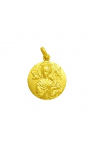 Medalla Virgen del Perpetuo Socorro de oro amarillo de 18 Kt