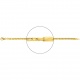 Pulsera infantil con placa recta de oro amarillo de 18 Kt, cadena plana calada de 3 mm