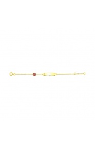 Pulsera infantil con placa de oro amarillo, mariposa grande
