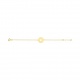 Pulsera infantil de oro amarillo, disco con corazón calado