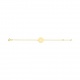 Pulsera infantil de oro amarillo, disco con ángel calado
