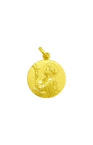 Medalla Santa Rosa de oro amarillo de 18 Kt