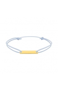 Pulsera infantil con placa de oro amarillo y cordón azul