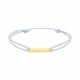 Pulsera infantil con placa de oro amarillo y cordón azul