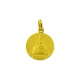 Medalla Virgen de las Angustias de frente de oro amarillo de 18 Kt