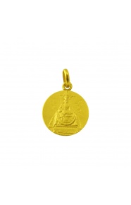 Medalla Virgen de las Angustias de frente de oro amarillo de 18 Kt