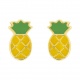 Pendientes de bebé de oro amarillo con esmalte, piña