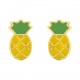 Pendientes de bebé de oro amarillo con esmalte, piña