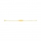 Pulsera infantil con placa de nube de oro amarillo, cadena rolo
