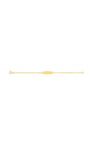 Pulsera infantil con placa de nube de oro amarillo, cadena rolo