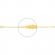Pulsera infantil con placa de nube de oro amarillo, cadena rolo