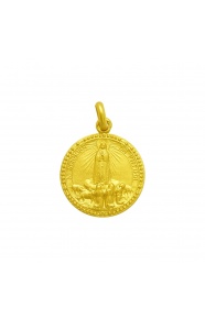 Medalla Virgen de Fátima de oro amarillo de 18 Kt