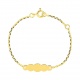 Pulsera infantil con placa de nube de oro amarillo, cadena forzada mediana