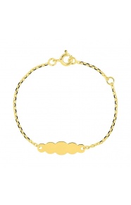 Pulsera infantil con placa de nube de oro amarillo, cadena forzada mediana