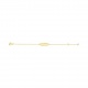 Pulsera infantil con placa ovalada estrecha de oro amarillo, cadena extrafina
