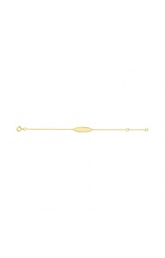 Pulsera infantil con placa ovalada estrecha de oro amarillo, cadena extrafina