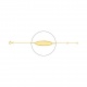 Pulsera infantil con placa ovalada estrecha de oro amarillo, cadena extrafina