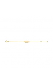 Pulsera infantil con placa ovalada de oro amarillo, cadena extrafina