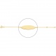 Pulsera infantil con placa ovalada de oro amarillo, cadena extrafina