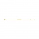 Pulsera infantil con placa rectangular de oro amarillo, cadena extrafina