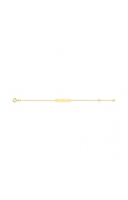 Pulsera infantil con placa rectangular de oro amarillo, cadena extrafina