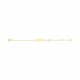 Pulsera infantil con placa y perla de oro amarillo, cadena extrafina