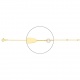 Pulsera infantil con placa y perla de oro amarillo, cadena extrafina
