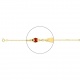 Pulsera infantil con placa de oro amarillo de 18 Kt con esmalte, mariquita grande