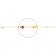 Pulsera infantil con placa de oro amarillo de 18 Kt con esmalte, mariquita