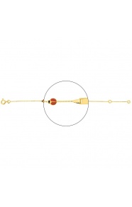 Pulsera infantil con placa de oro amarillo de 18 Kt con esmalte, mariquita