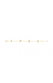 Pulsera infantil de oro amarillo de 18 Kt con esmalte, ositos