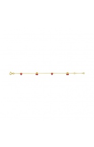 Pulsera infantil de oro amarillo de 18 Kt con esmalte, cereza y fresa
