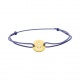 Pulsera infantil de oro amarillo de 18 Kt y cordón azul, ancla calada