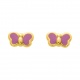 Pendientes de bebé de oro amarillo de 18 Kt con esmalte, lazo