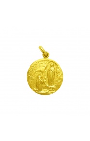 Medalla Nuestra Señora de Lourdes de oro amarillo de 18 Kt