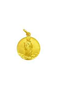 Medalla Virgen Blanca de oro amarillo de 18 Kt