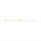 Pulsera infantil con placa redonda de oro amarillo, cadena extrafina