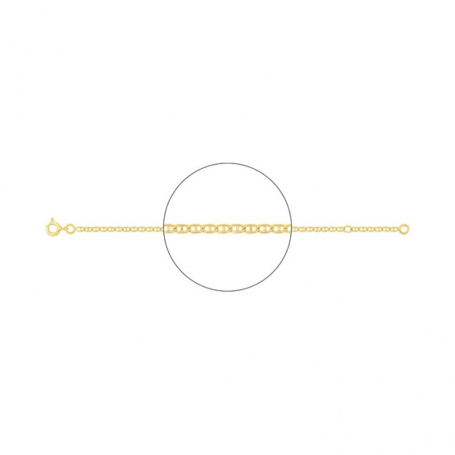 Pulsera de bebé de oro amarillo, cadena marinera de 1,7 mm