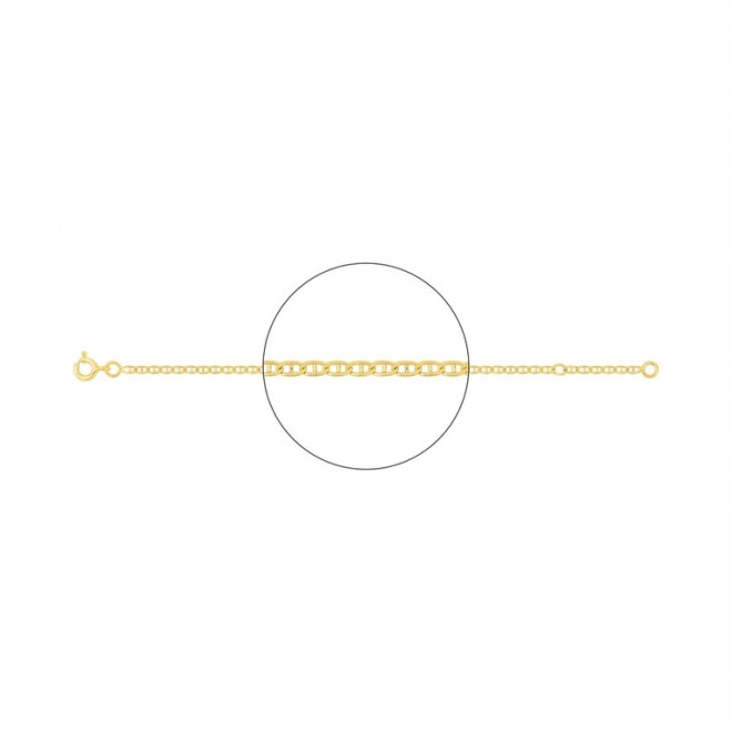 Pulsera de bebé de oro amarillo, cadena marinera de 1,7 mm