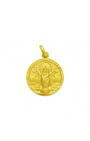 Medalla Virgen del Pilar de oro amarillo de 18 Kt con orla