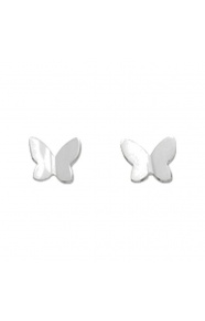 Pendientes de bebé de oro blanco de 18 Kt, mariposa