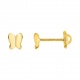 Pendientes de bebé de oro amarillo de 18 Kt, mariposa