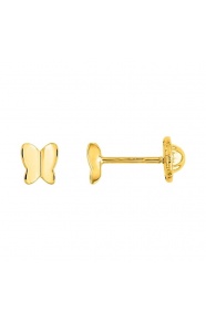 Pendientes de bebé de oro amarillo de 18 Kt, mariposa