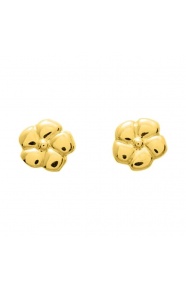 Pendientes de bebé de oro amarillo de 18 Kt, flor